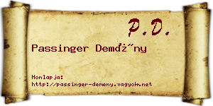 Passinger Demény névjegykártya